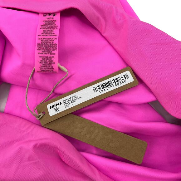 SKIMS Recycled Swim Mid Waist Bikini Bottom Taffy High Cut Stretch Large NEW - Picture 6 of 8